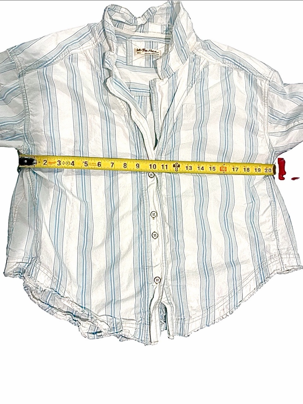 Free People Pale Blue Striped Button-Down Shirt - Picture 7 of 8
